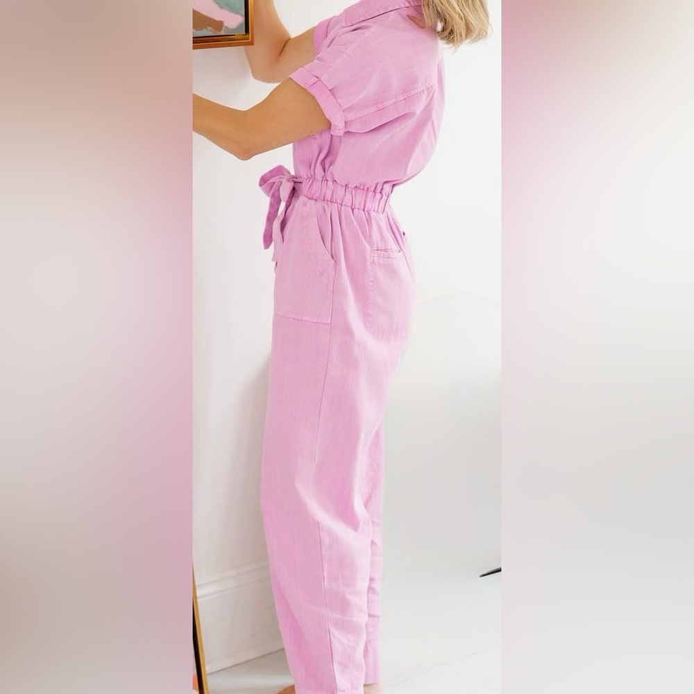 Pink High-Waisted jumpsuit romper